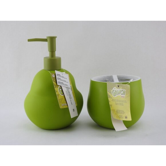 Grinch Bathroom Set Lotion Soap Dispenser and Toothbrush Holder Christmas Decor - Picture 4 of 13
